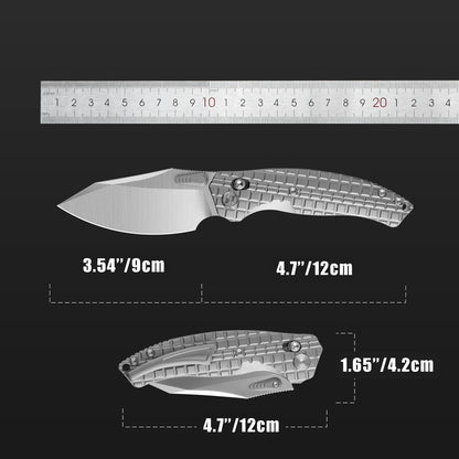 Olitans T052-ST - 3.54" M390 Blade, Titanium Handle