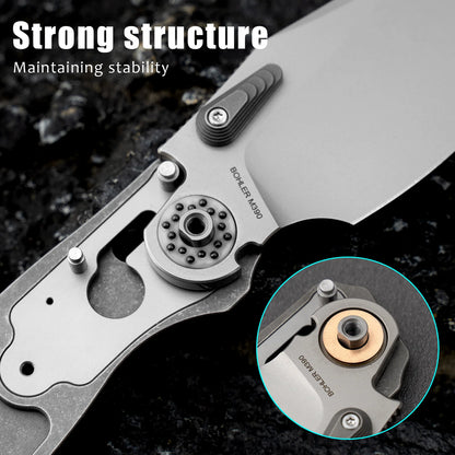 Olitans T052-ST - 3.54" M390 Blade, Titanium Handle