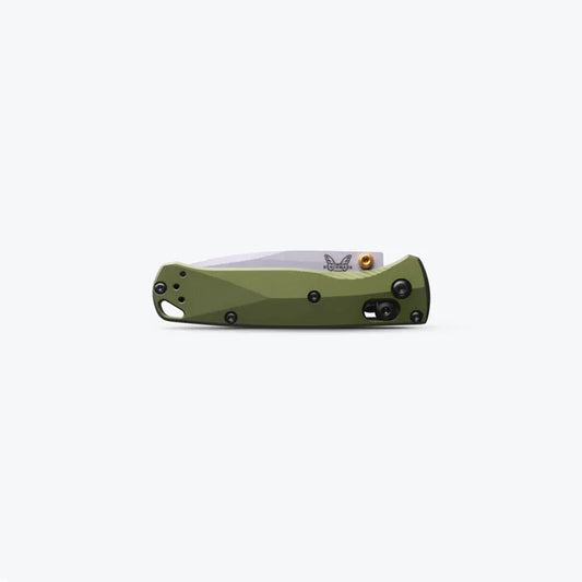 Benchmade Mini Bugout 533SL-10 - 2.82" S90V Crushed Silver Cerakote Blade, Woodland Green Aluminium Handles