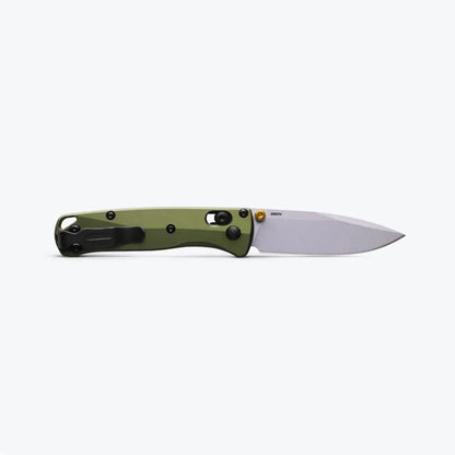 Benchmade Mini Bugout 533SL-10 - 2.82" S90V Crushed Silver Cerakote Blade, Woodland Green Aluminium Handles