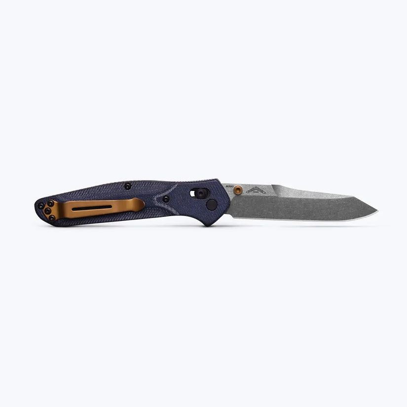 Benchmade 940-04 Osborne - 3.4" M390 Satin Blade, Denim Micarta Handles