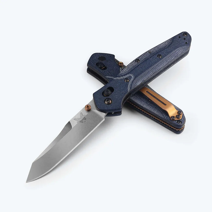 Benchmade 940-04 Osborne - 3.4" M390 Satin Blade, Denim Micarta Handles