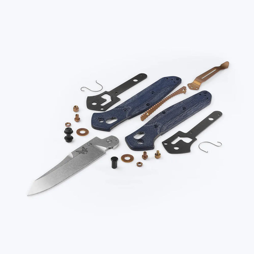 Benchmade 940-04 Osborne - 3.4" M390 Satin Blade, Denim Micarta Handles
