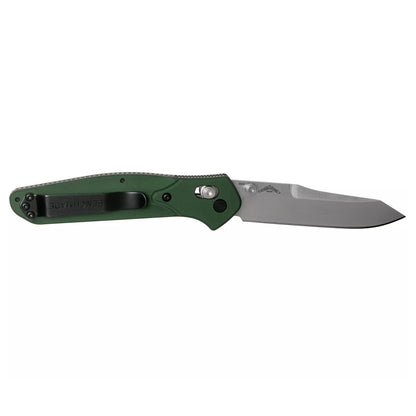 Benchmade 940 Osborne - S30V Satin Reverse Tanto Blade, Green Aluminium Handles