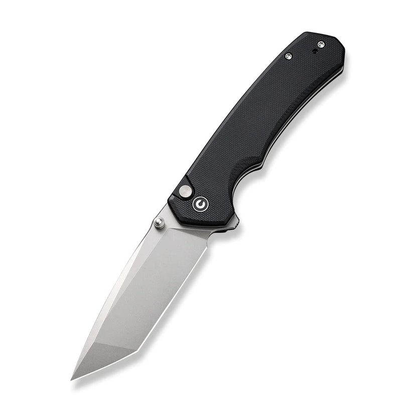 Civivi Button Lock Brazen Black C19059C-1 - 3.46" Stonewashed 14C28N Blade, Black G10 Handle