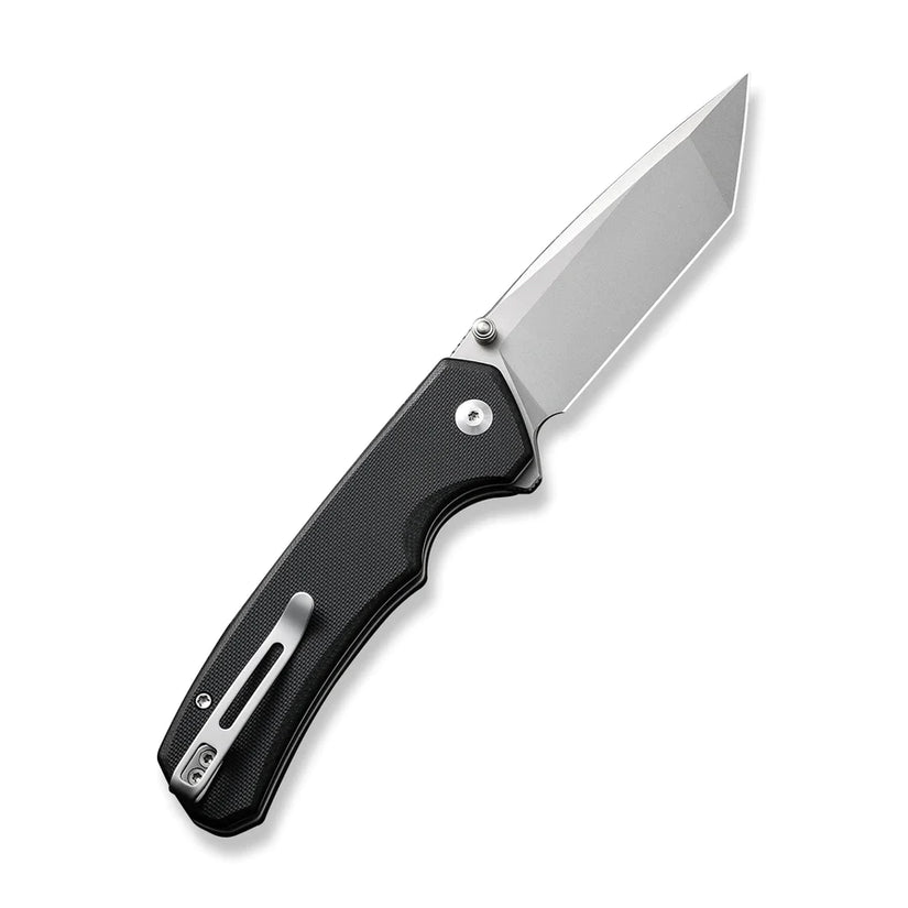 Civivi Button Lock Brazen Black C19059C-1 - 3.46" Stonewashed 14C28N Blade, Black G10 Handle