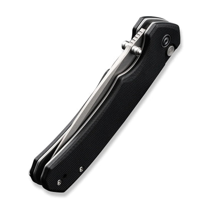 Civivi Button Lock Brazen Black C19059C-1 - 3.46" Stonewashed 14C28N Blade, Black G10 Handle
