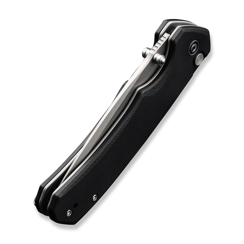 Civivi Button Lock Brazen Black C19059C-1 - 3.46" Stonewashed 14C28N Blade, Black G10 Handle