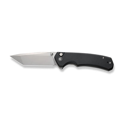 Civivi Button Lock Brazen Black C19059C-1 - 3.46" Stonewashed 14C28N Blade, Black G10 Handle