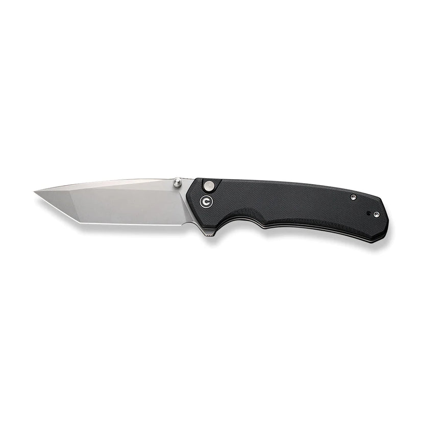 Civivi Button Lock Brazen Black C19059C-1 - 3.46" Stonewashed 14C28N Blade, Black G10 Handle