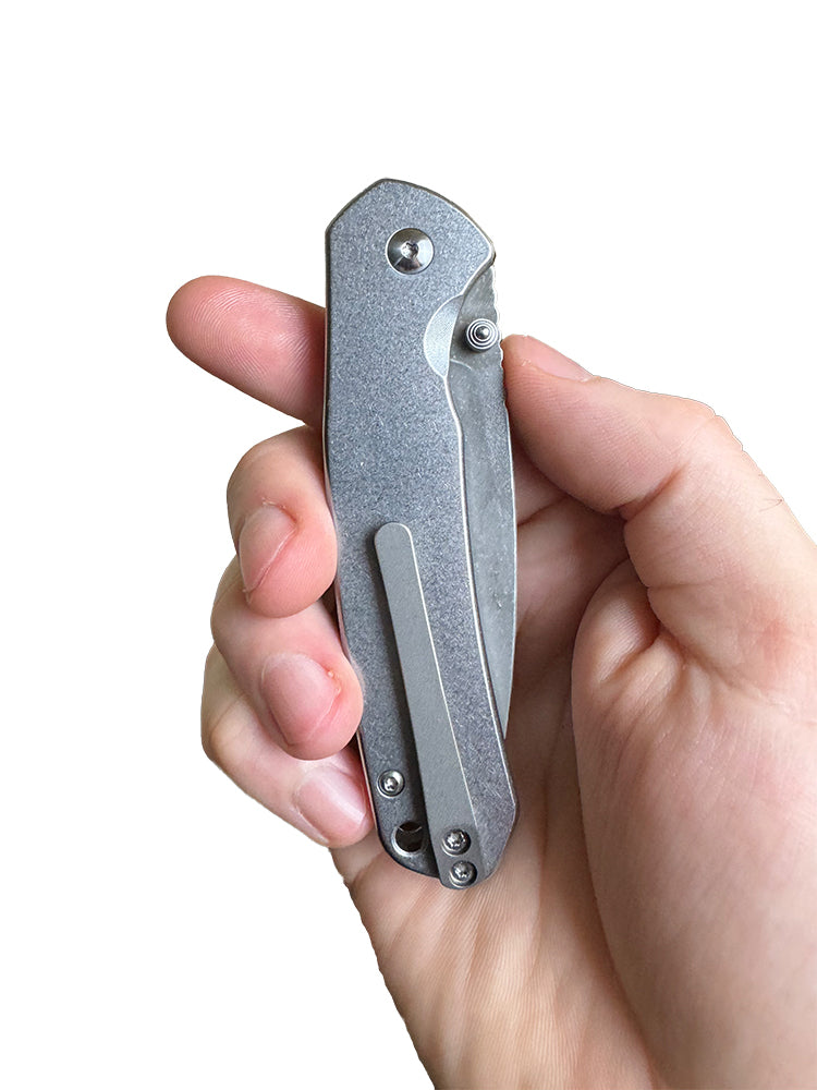 CJRB Pyrite x Blade Forge - 3.11" AR-RPM9 Stonewash Drop Point Blade, Stonewash Steel Handles - J1925ST-MOD1