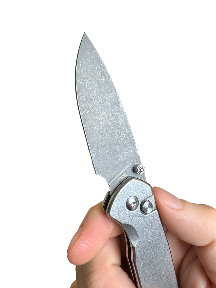 CJRB Pyrite x Blade Forge - 3.11" AR-RPM9 Stonewash Drop Point Blade, Stonewash Steel Handles - J1925ST-MOD1