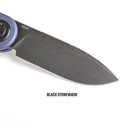 Vosteed Corgi V 295 A3706 - 2.95" S35VN Black Stonewashed Blade, Dark Slate Aluminium Handle