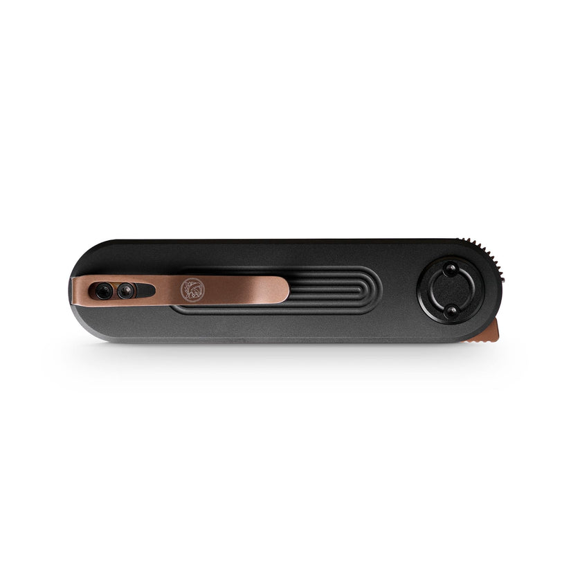 Vosteed Corgi V 295 A3708 - 2.95" S35VN Copper Dune Blade, Black Aluminium Handle