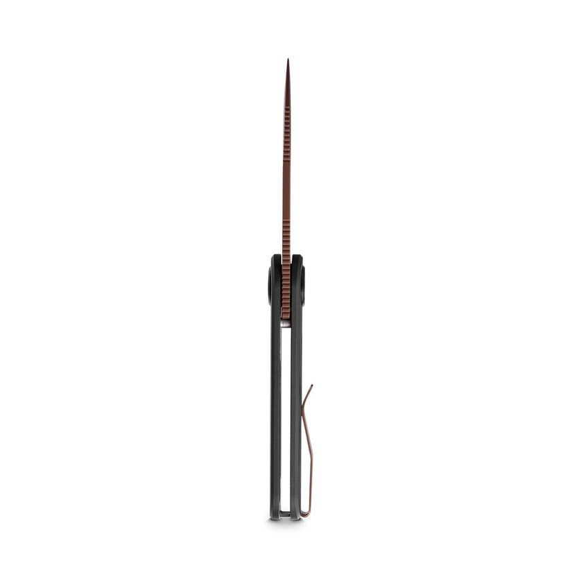 Vosteed Corgi V 295 A3708 - 2.95" S35VN Copper Dune Blade, Black Aluminium Handle