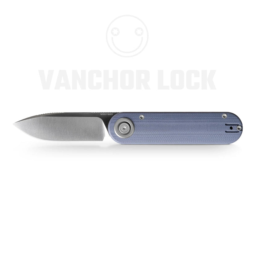 Vosteed Corgi V 295 A3711 - 2.95" N690 Satin Blade, Blue G10 Handle