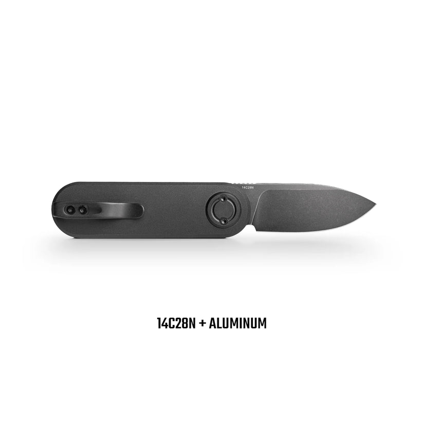 Vosteed Corgi V A3701 - 2.36" 14C28N Black Stonewash Blade, Black Aluminium Handle