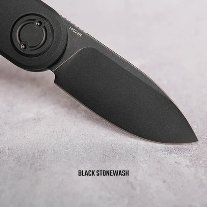 Vosteed Corgi V A3701 - 2.36" 14C28N Black Stonewash Blade, Black Aluminium Handle