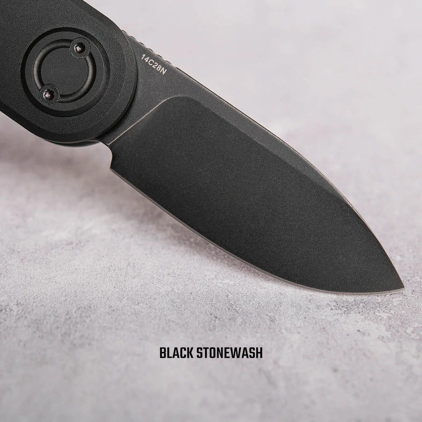 Vosteed Corgi V A3701 - 2.36" 14C28N Black Stonewash Blade, Black Aluminium Handle