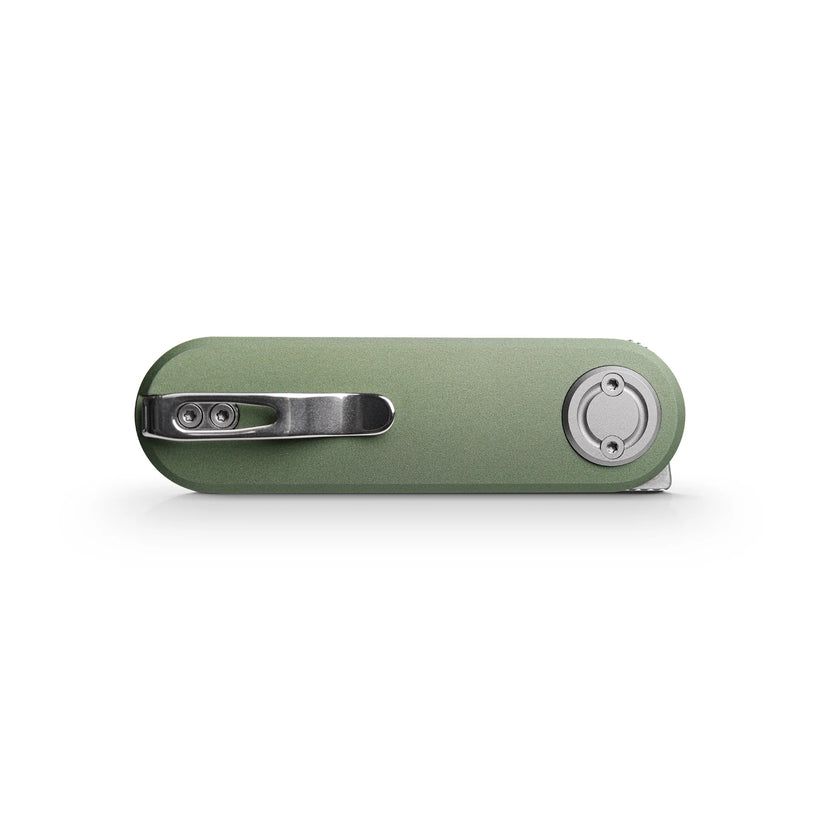 Vosteed Corgi V A3702 - 2.36" 14C28N Stonewashed Blade, Green Aluminium Handle