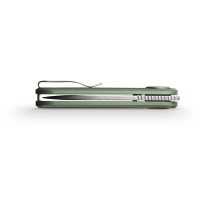 Vosteed Corgi V A3702 - 2.36" 14C28N Stonewashed Blade, Green Aluminium Handle