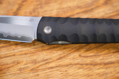 North Mountain Blade Kick Stop Chop Plus - 4" SLD-Magic Steel San Mai Tanto Blade, Black G10 Handle
