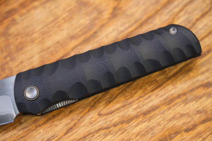 North Mountain Blade Kick Stop Chop Plus - 4" SLD-Magic Steel San Mai Tanto Blade, Black G10 Handle