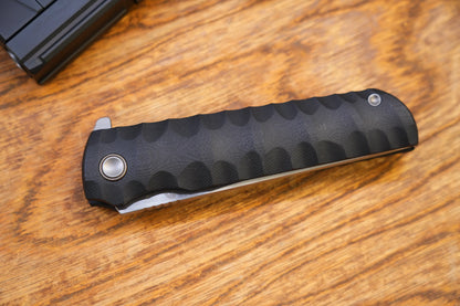 North Mountain Blade Kick Stop Chop Plus - 4" SLD-Magic Steel San Mai Tanto Blade, Black G10 Handle