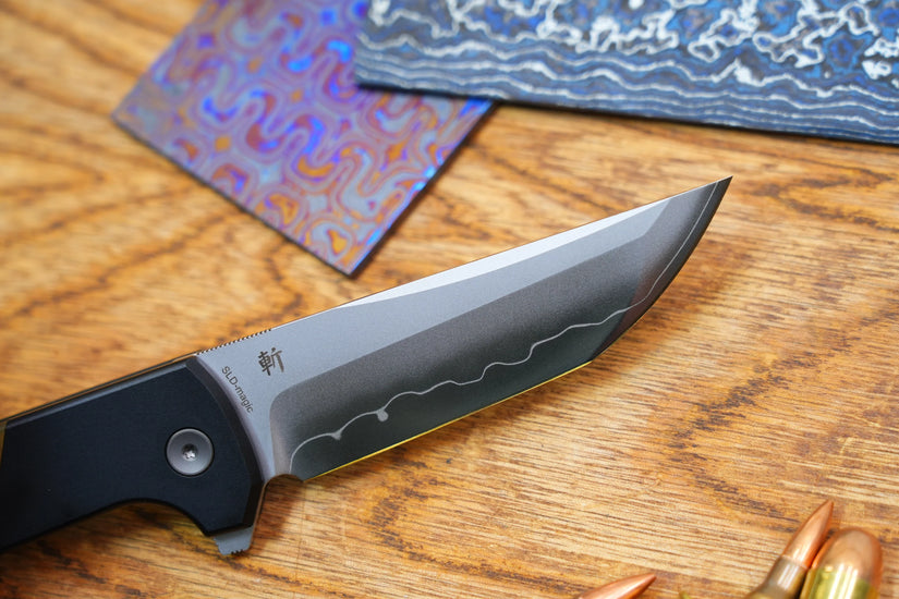 North Mountain Blade Chop 2 - 3.4" SLD-Magic Steel San Mai Tanto Blade, Aluminium/PEI Handle