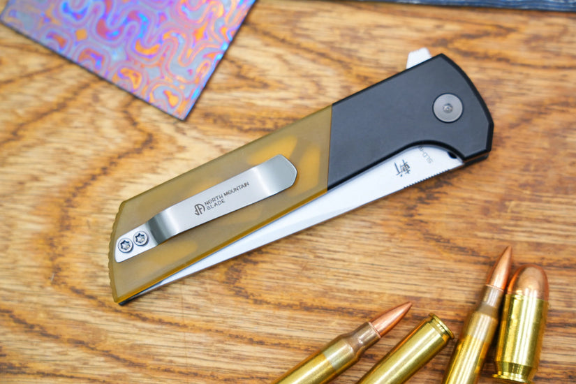North Mountain Blade Chop 2 - 3.4" SLD-Magic Steel San Mai Tanto Blade, Aluminium/PEI Handle