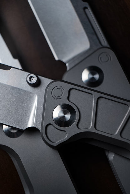 CornCraft Knives Neutron Star v2 - 3.3" CPM-S35VN Stonewashed Blade, Titanium Handle