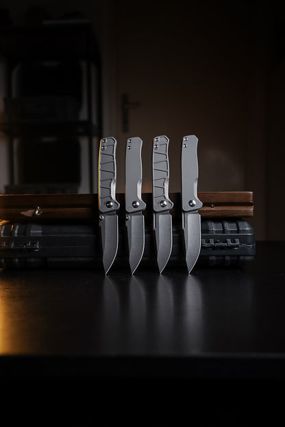 CornCraft Knives Neutron Star v2 - 3.3" CPM-S35VN Stonewashed Blade, Titanium Handle