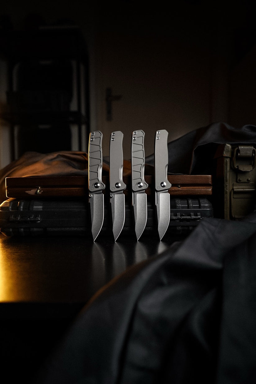 CornCraft Knives Neutron Star v2 - 3.3" CPM-S35VN Stonewashed Blade, Titanium Handle