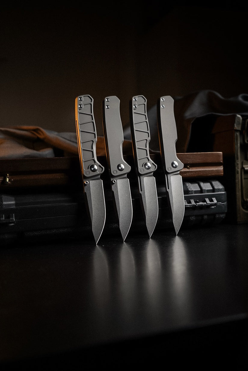 CornCraft Knives Neutron Star v2 - 3.3" CPM-S35VN Stonewashed Blade, Titanium Handle