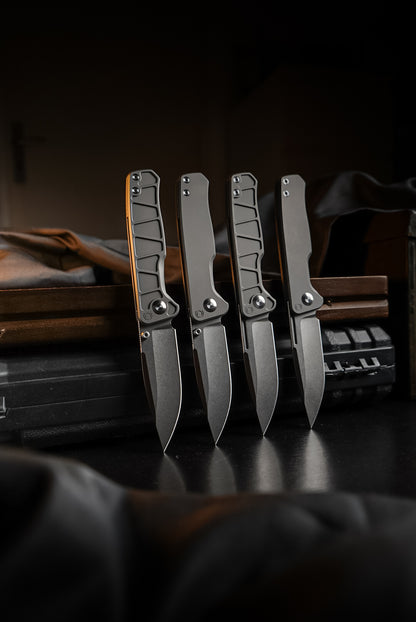 CornCraft Knives Neutron Star v2 - 3.3" CPM-S35VN Stonewashed Blade, Titanium Handle