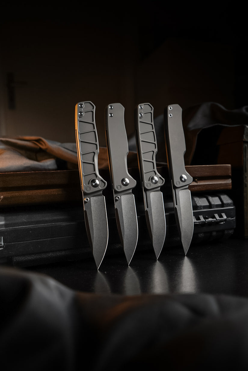 CornCraft Knives Neutron Star v2 - 3.3" CPM-S35VN Stonewashed Blade, Titanium Handle