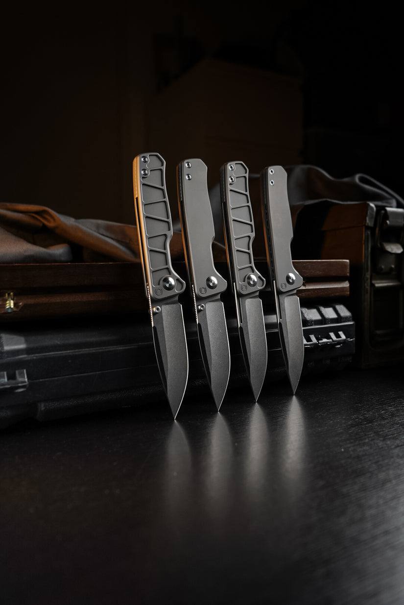 CornCraft Knives Neutron Star v2 - 3.3" CPM-S35VN Stonewashed Blade, Titanium Handle