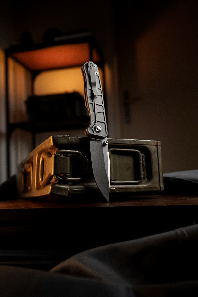 CornCraft Knives Neutron Star v2 - 3.3" CPM-S35VN Stonewashed Blade, Titanium Handle