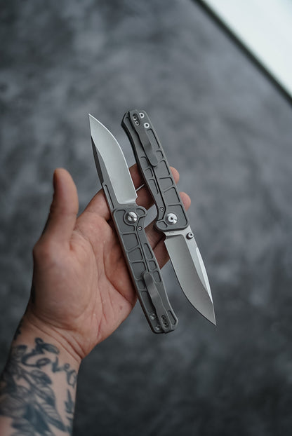 CornCraft Knives Neutron Star v2 - 3.3" CPM-S35VN Stonewashed Blade, Titanium Handle