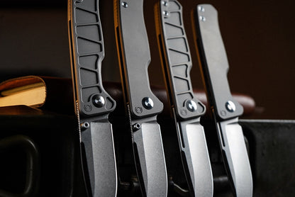 CornCraft Knives Neutron Star v2 - 3.3" CPM-S35VN Stonewashed Blade, Titanium Handle