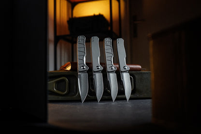 CornCraft Knives Neutron Star v2 - 3.3" CPM-S35VN Stonewashed Blade, Titanium Handle