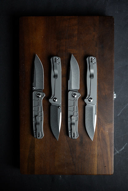 CornCraft Knives Neutron Star v2 - 3.3" CPM-S35VN Stonewashed Blade, Titanium Handle