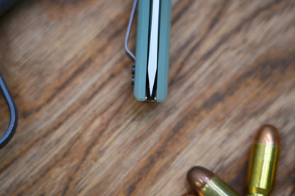 North Mountain Blade Chop 2 G10 Thumb Disk - 3.4" SLD-Magic Steel San Mai Tanto Blade, Jade G10 Handle