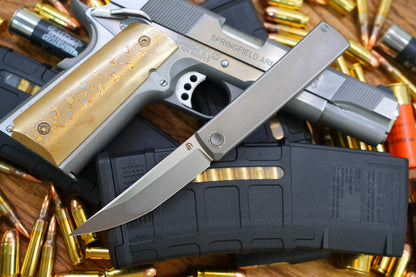 North Mountain Blade Kaiken - 3.5" M390 Tanto Blade, Titanium Handle