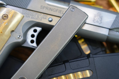 North Mountain Blade Kaiken - 3.5" M390 Tanto Blade, Titanium Handle
