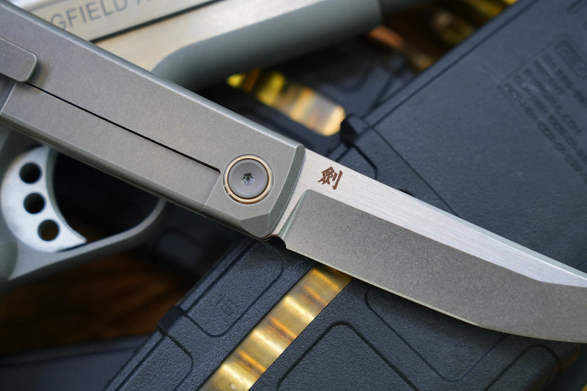 North Mountain Blade Kaiken - 3.5" M390 Tanto Blade, Titanium Handle