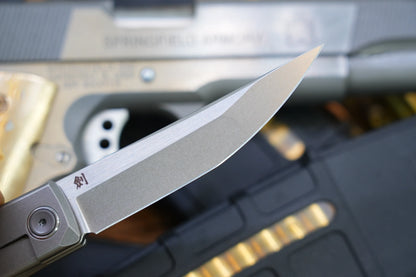 North Mountain Blade Kaiken - 3.5" M390 Tanto Blade, Titanium Handle