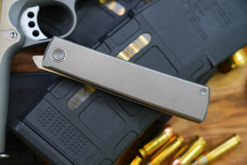 North Mountain Blade Kaiken - 3.5" M390 Tanto Blade, Titanium Handle