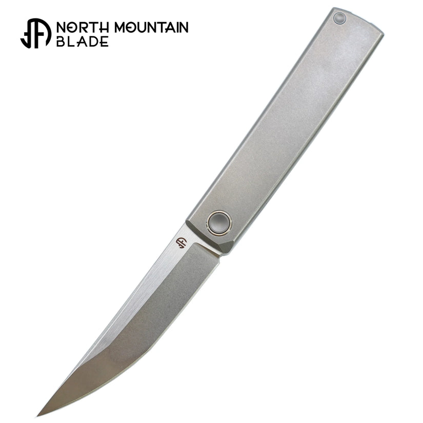 North Mountain Blade Kaiken - 3.5" M390 Tanto Blade, Titanium Handle