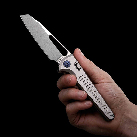 Vosteed Gavko Leopard A2501 - 3.38" M390 Stonewash Blade, Titanium Handle